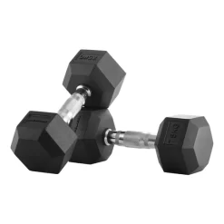 Bodytone Hexagonal Rubber Dumbbells 7 Kg Pair)