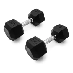 Leffort 10 Kg Hexagonal Dumbbells (Pair)