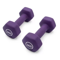 Leffort 3 Kg Neoprene Dumbbells Lilac (Pair)