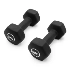 Leffort 5 Kg Neoprene Dumbbells Black (Pair)