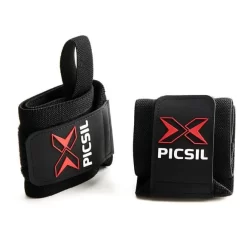 Picsil Wrist Wraps Black Grey Red (pair)
