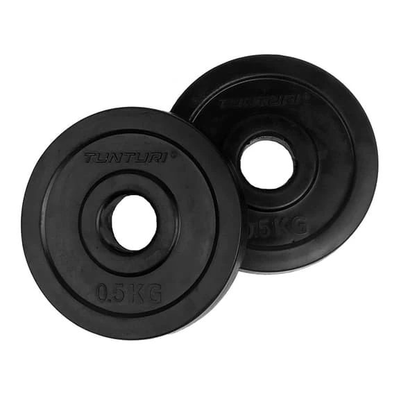 Tunturi Rubber 0.5 Kg Discs Black (Pair) 1 Tunturi Rubber 0.5 Kg Discs Black (Pair)